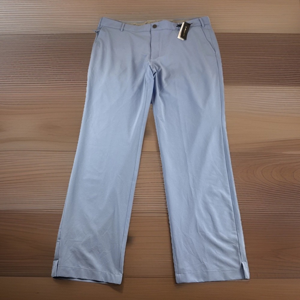 J Hilburn Golf Pants Men 40x32 Blue Performance Preppy Stretch Luxury Slacks NEW